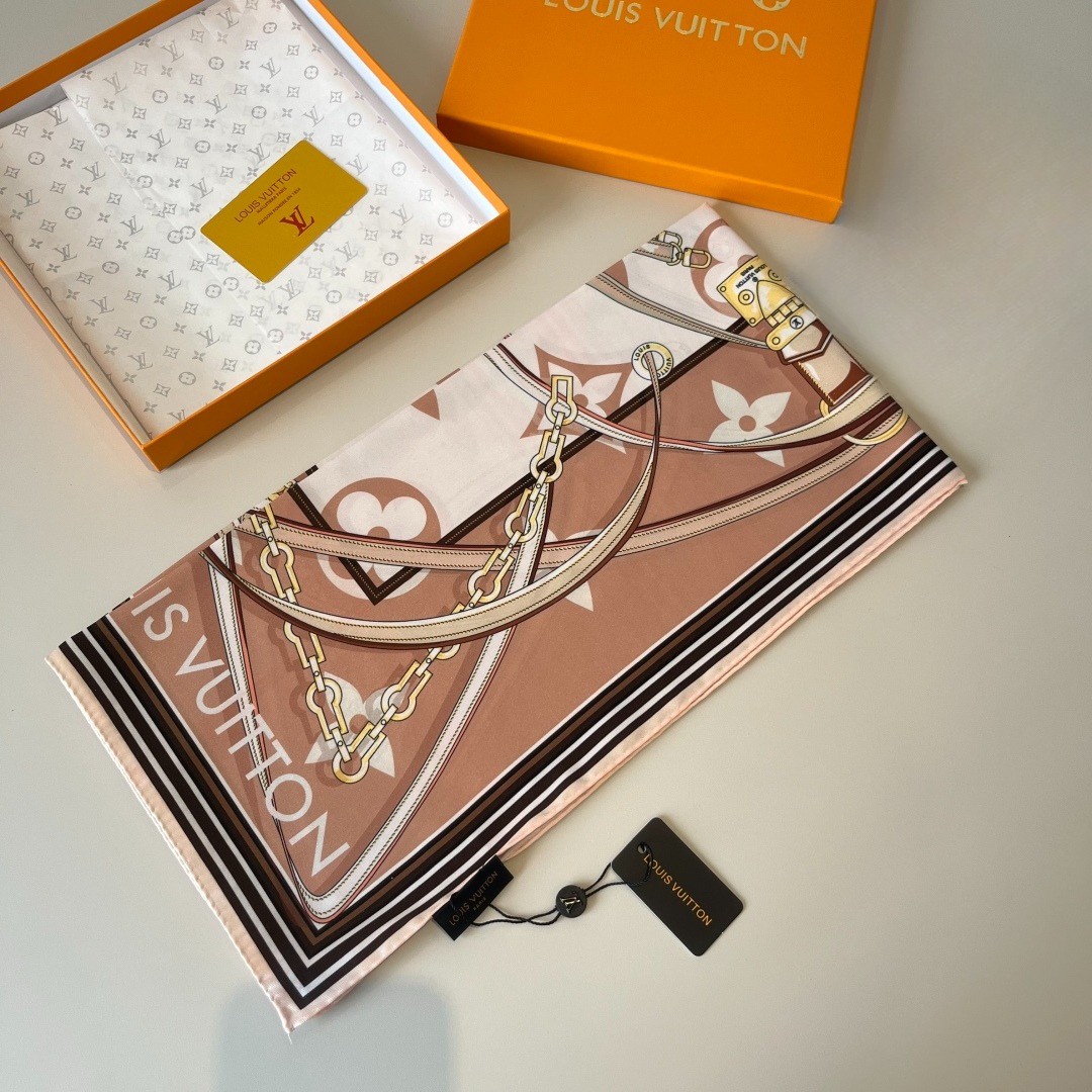 L0vis Vvtt0n Ultimate Monogram Square 90 Scarf Dune For Women 35.4in/90cm M79587