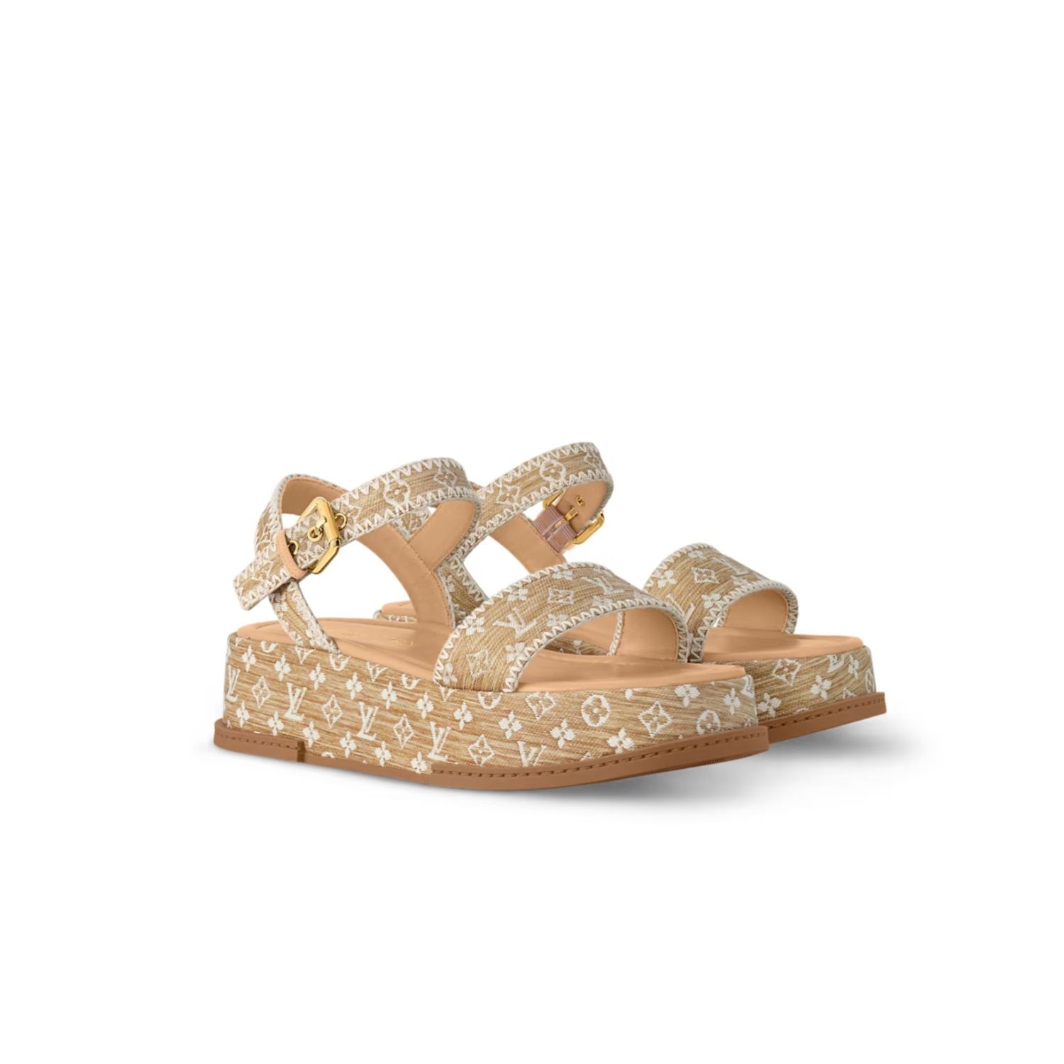 L0vis Vvtt0n Maya Platform Sandal Beige 5cm/2in For Women – 1AHNOK