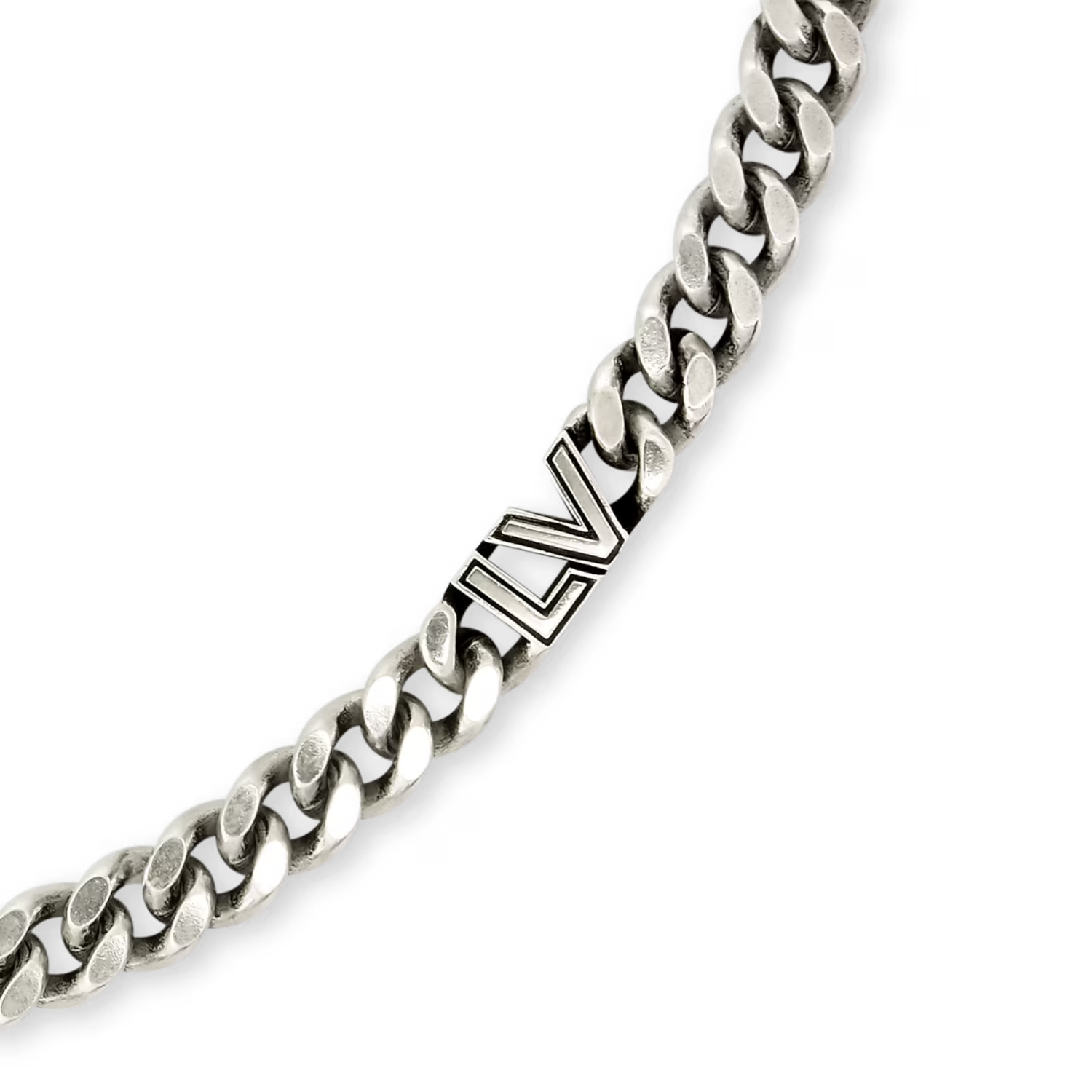 L0vis Vvtt0n LV Club Chain Necklace Silver-Toned For Men M03019