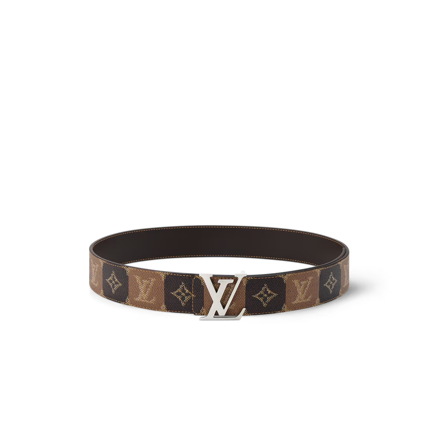 L0vis Vvtt0n LV Initiales College Monogram Heritage 40mm Reversible Belt Brown For Men M4381U
