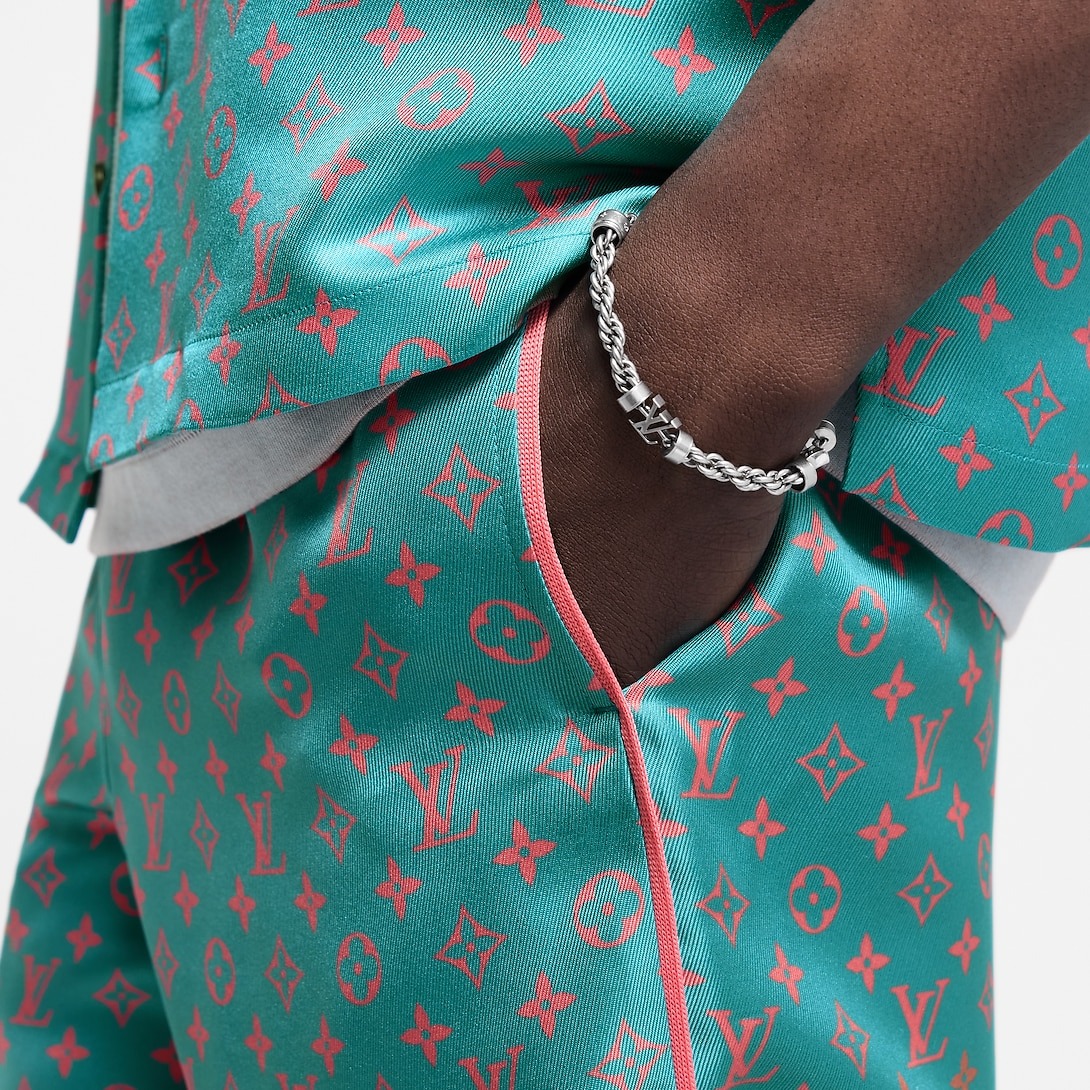 L0vis Vvtt0n LV Wire Bracelet Silver-Toned For Men M02744