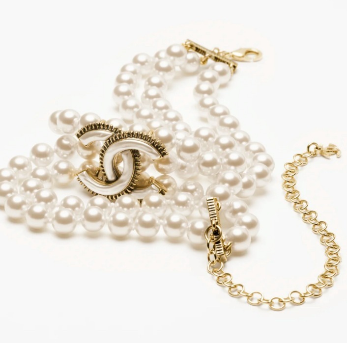 Ch**el Pearl Choker For Women ABE564 B18611 NAANF