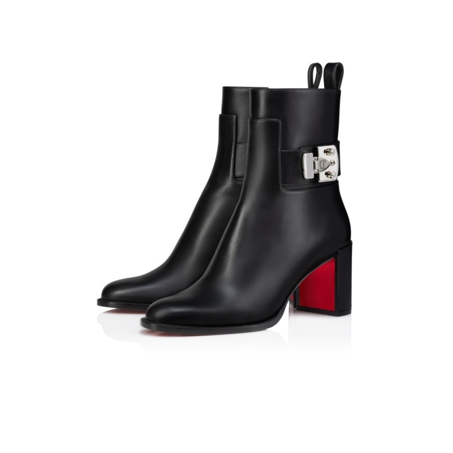 Chr1st1an Louboutin Booty Lock Low Boots Black For Women 70mm 1250114BK01