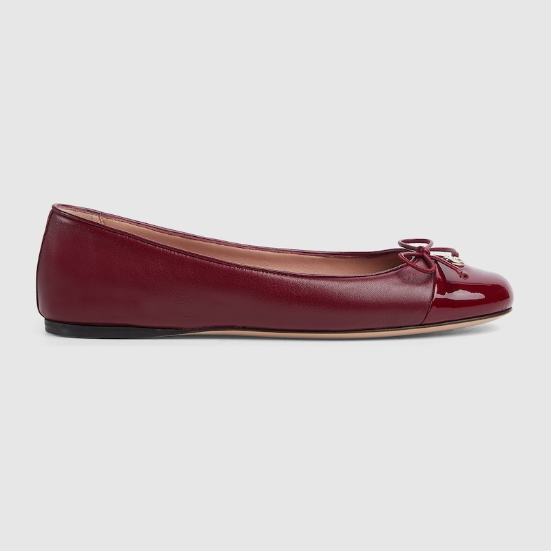 Gvc*1 Ballet Flat With Double G Red For Women 835805 BNC80 6207