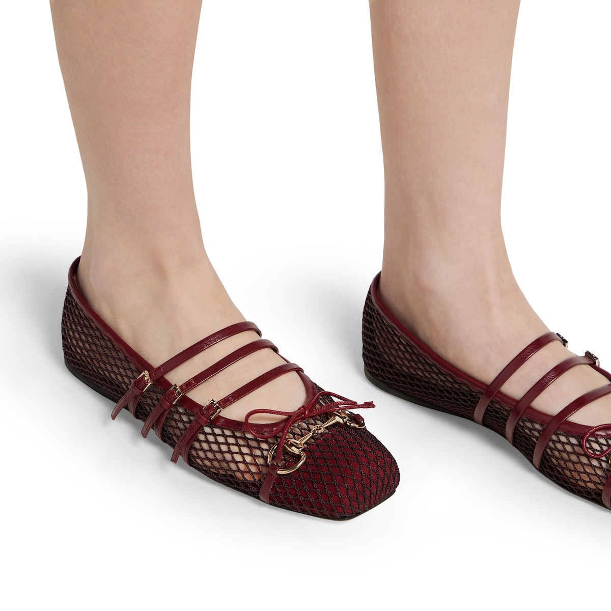 Gvc*1 Horsebit Ballet Flat Red Mesh For Women 835077 FAEQZ 6207