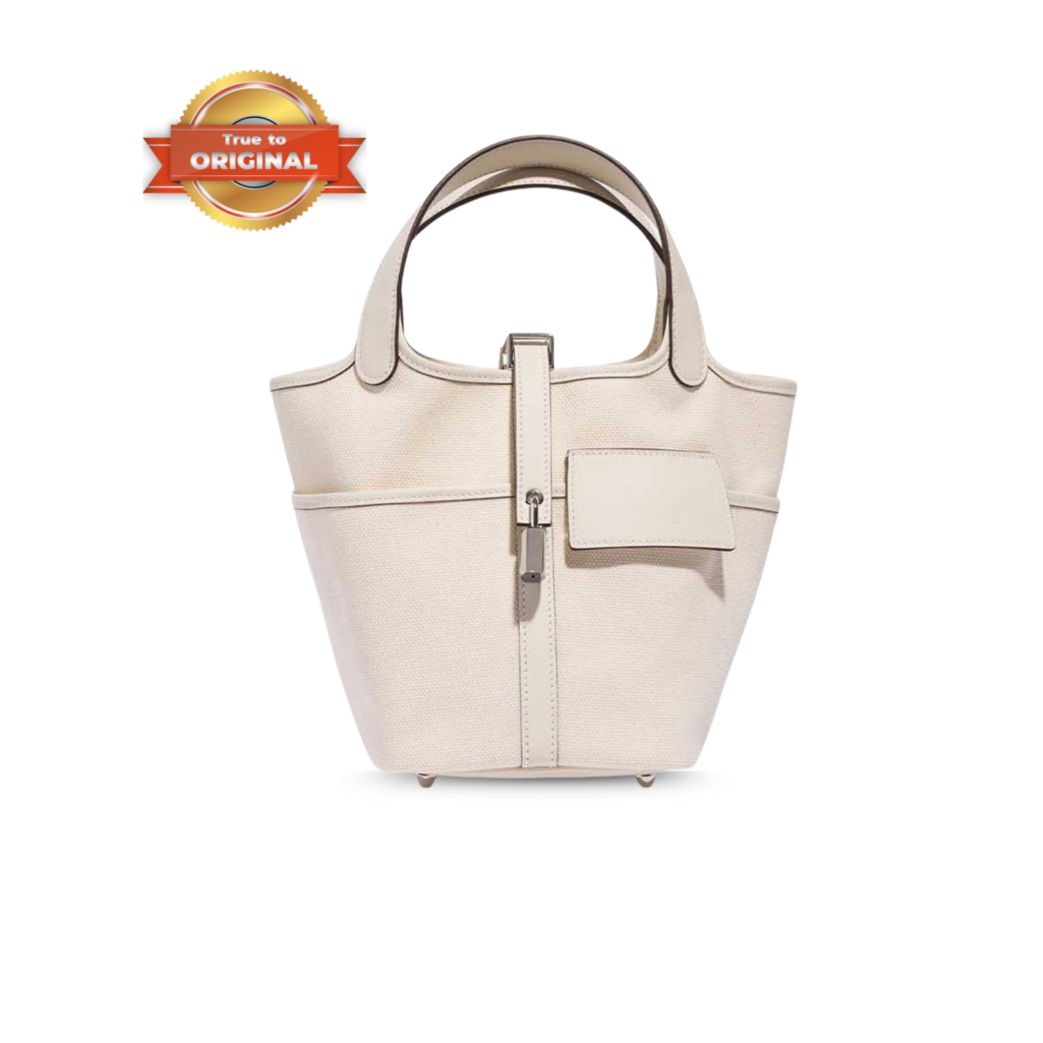 [True-to-ORIGINAL] H**me5 Picotin Lock 18 Pocket Bag White For Women 7.1in/18cm