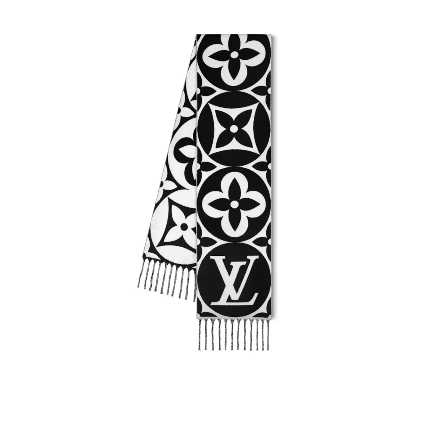 L0vis Vvtt0n LV Medallion Scarf Black 92.5in/235cm M79212