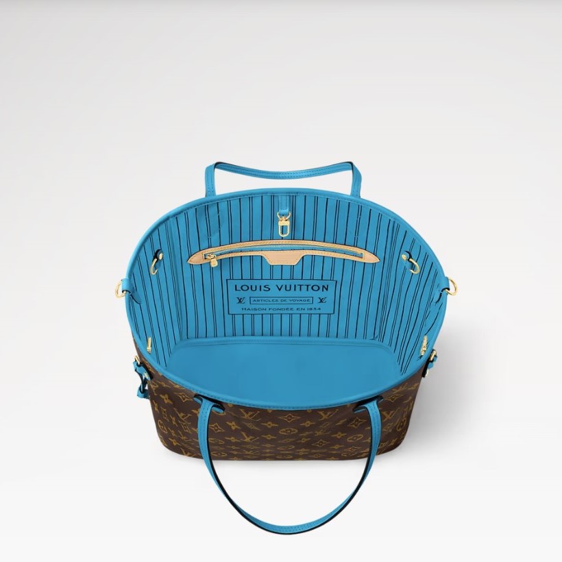 [True-to-ORIGINAL] L0vis Vvtt0n Neverfull Bandoulière Inside Out MM Gaston Blue For Women 12.2in/31cm M13753