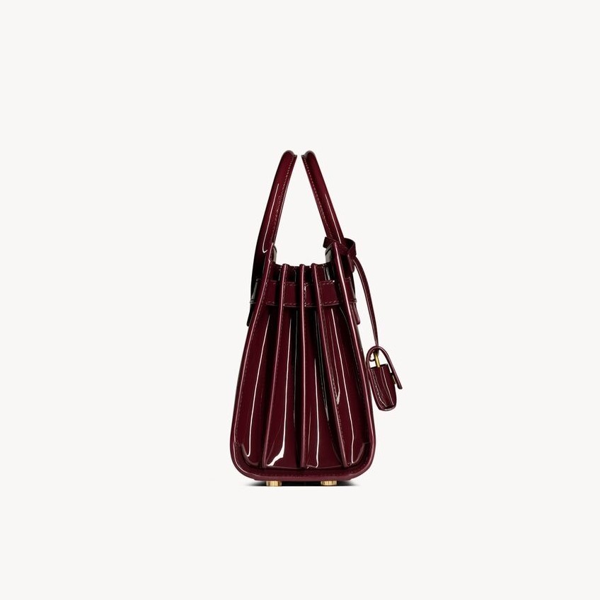 [True-to-ORIGINAL] Sa1nt Lau*nt Sac De Jour Dark Red Wine For Women 22cm/8.7in 398711B870W6413