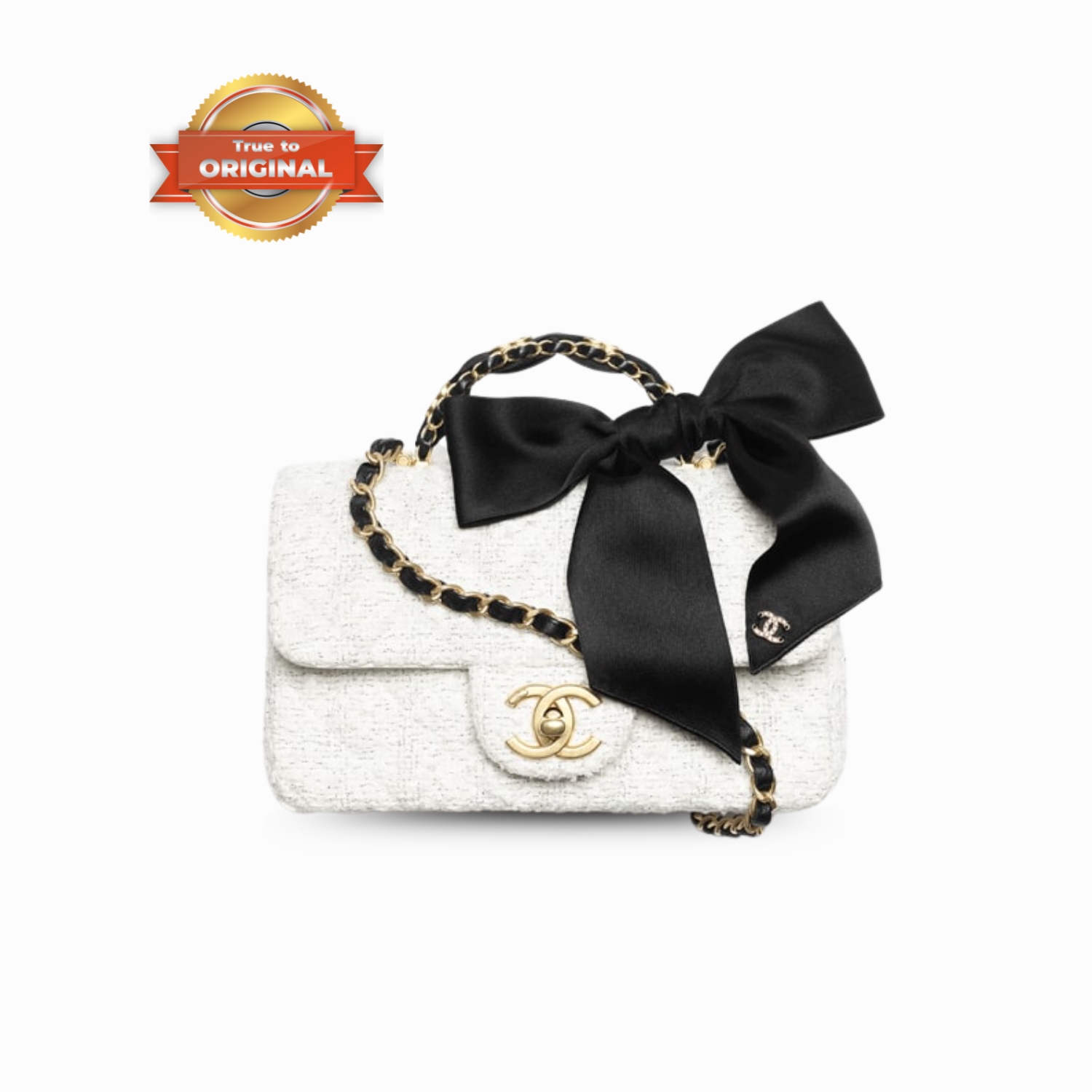 [True-to-ORIGINAL] Ch**el Mini Flap Bag With Top Handle White For Women 7.9in/20cm‎ AS5875-B22482-MB103
