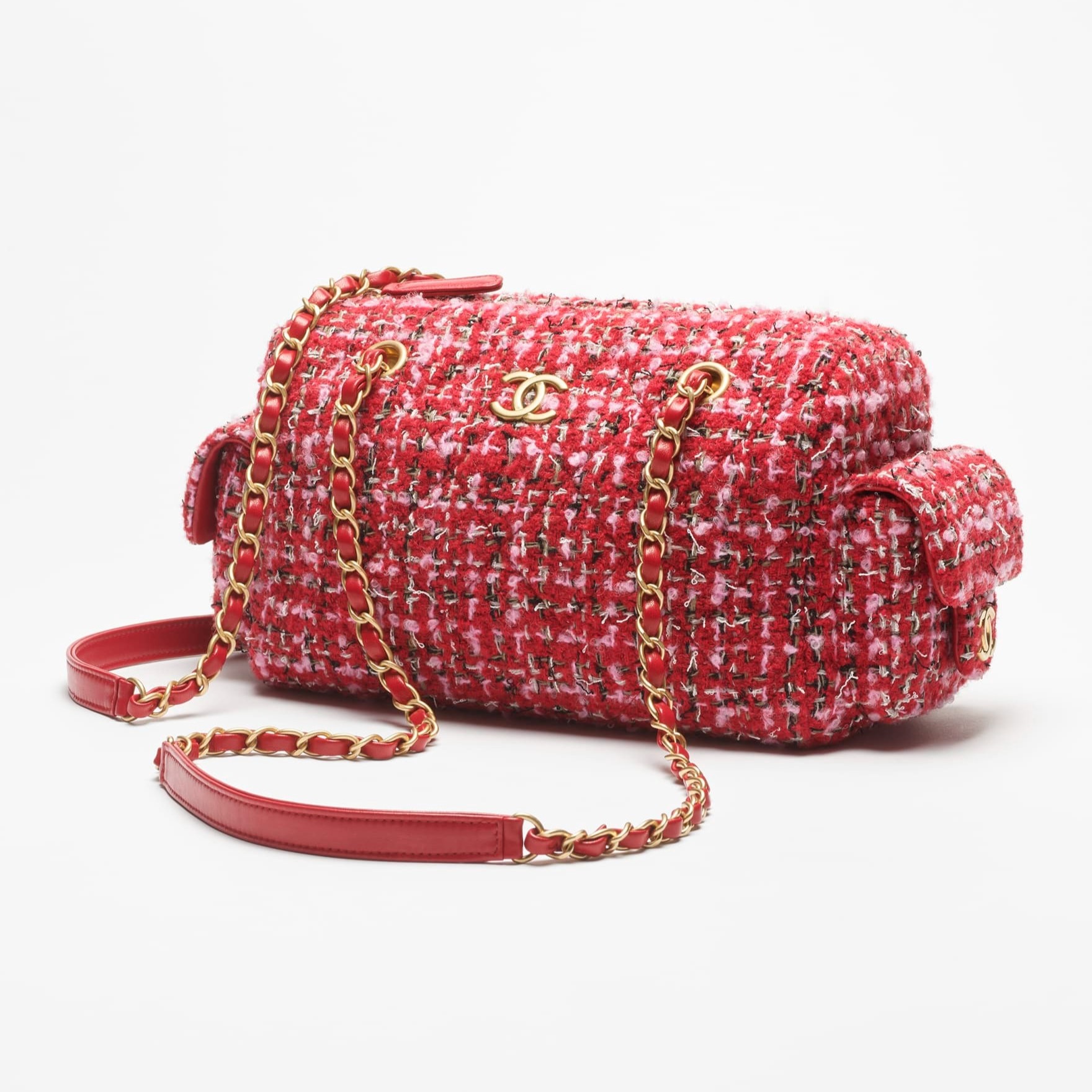 [True-to-ORIGINAL] Ch**el Small Bowling Bag Red For Women 9.4in/24cm‎ AS5792-B22160-U2675