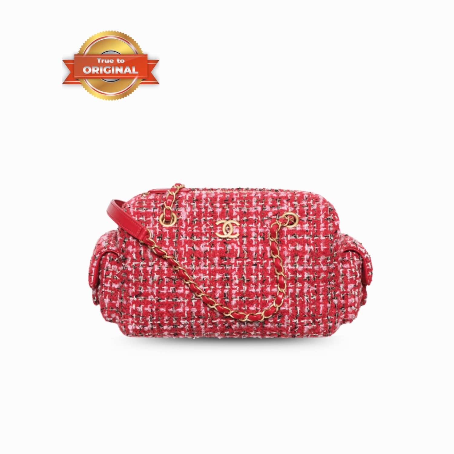 [True-to-ORIGINAL] Ch**el Small Bowling Bag Red For Women 9.4in/24cm‎ AS5792-B22160-U2675