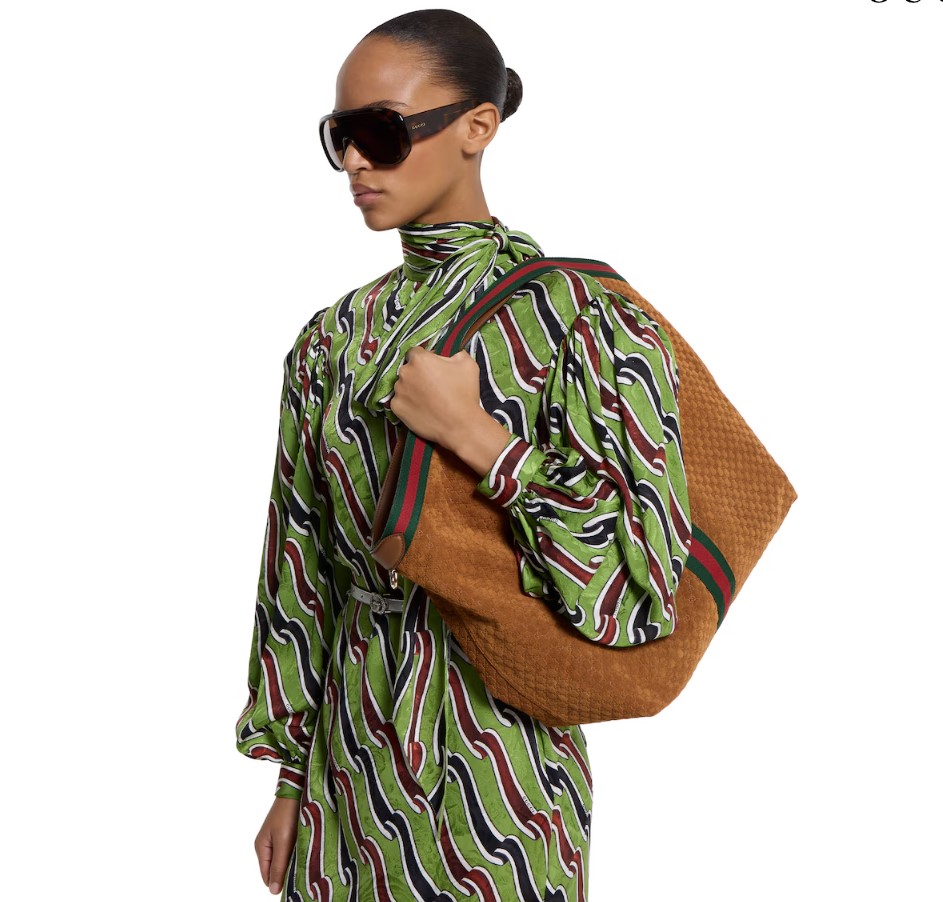 [True-to-ORIGINAL] Gvc*1 Giglio Large Tote Bag Brown GG Suede For Women 23.6in/60cm ‎‎‎853971 CAAB8 2147