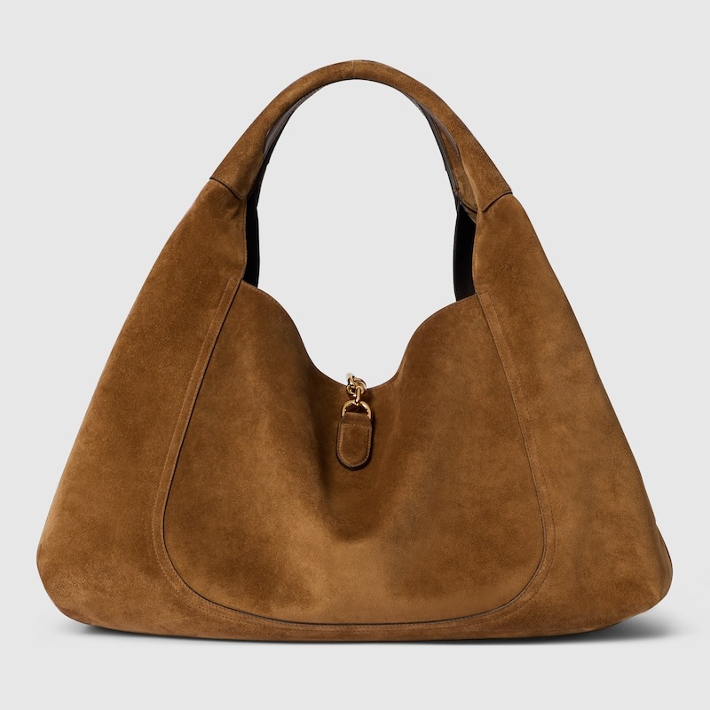 [True-to-ORIGINAL] Gvc*1 Softbit Maxi Shoulder Bag Brown Suede For Women 18.1in/46cm 837466 AAFLB 2118