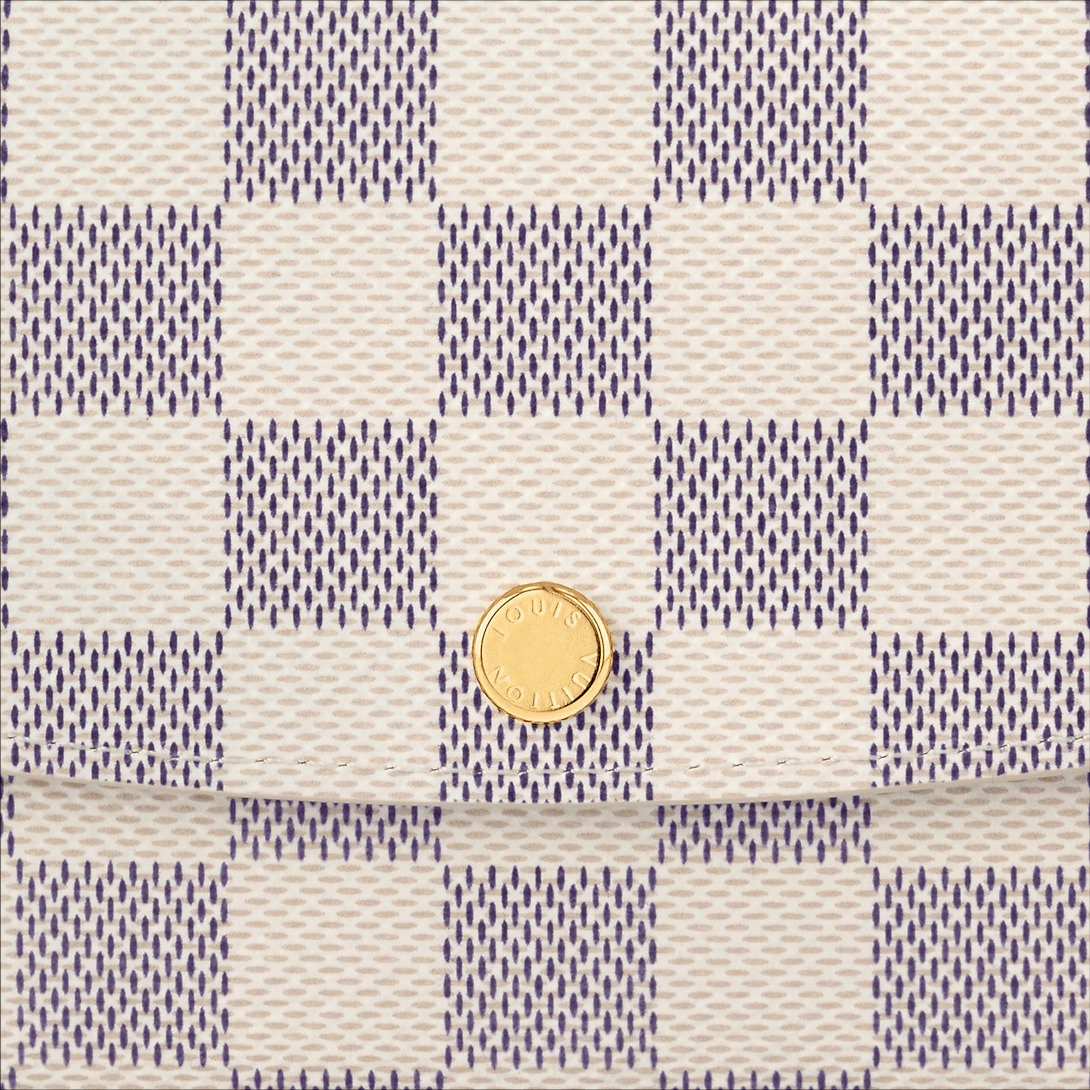 L0vis Vvtt0n Emilie Wallet Damier Azur Canvas For Women 7.5in/19cm N41625