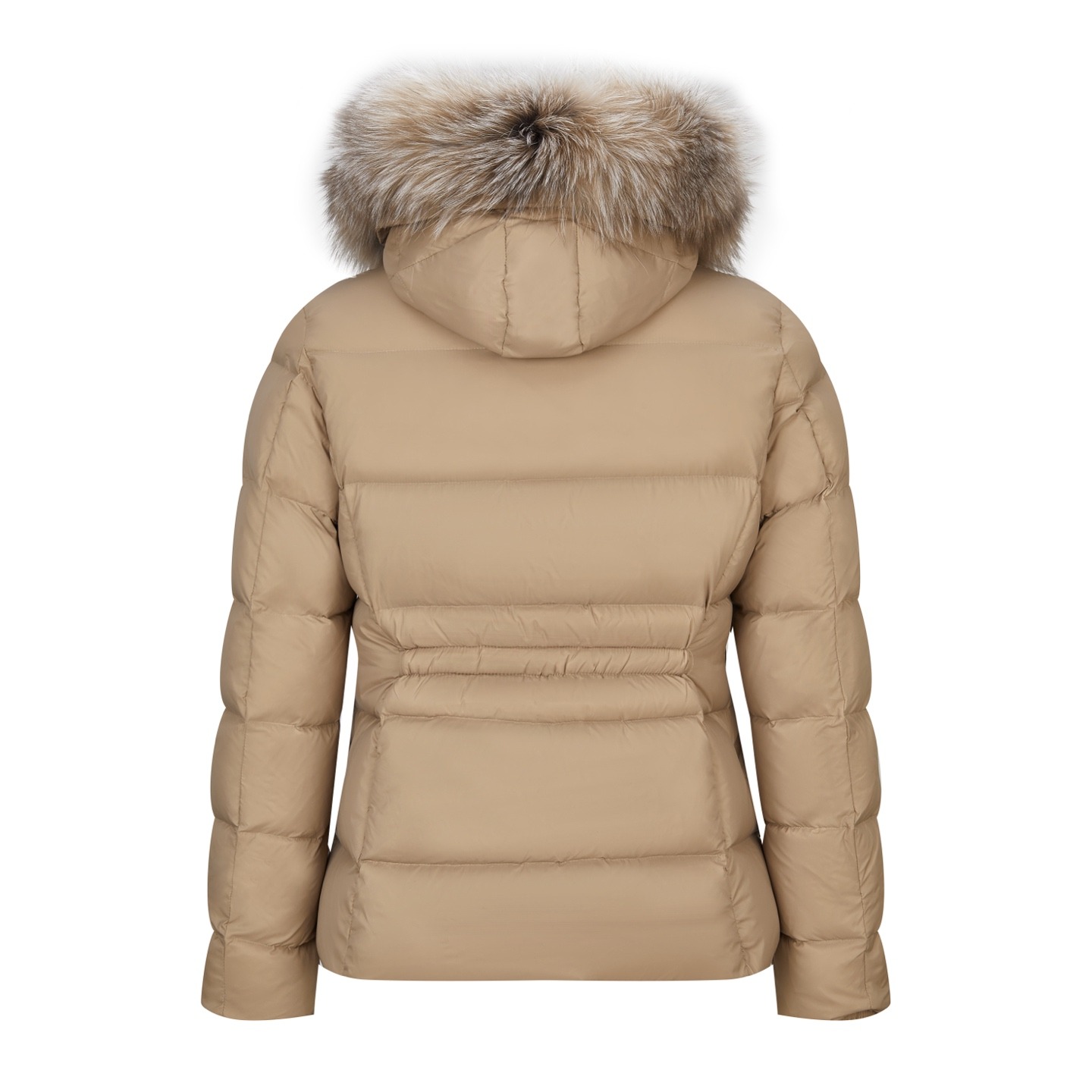Moncler Boed Hooded Shearling-Trimmed Short Down Jacket Beige For Women