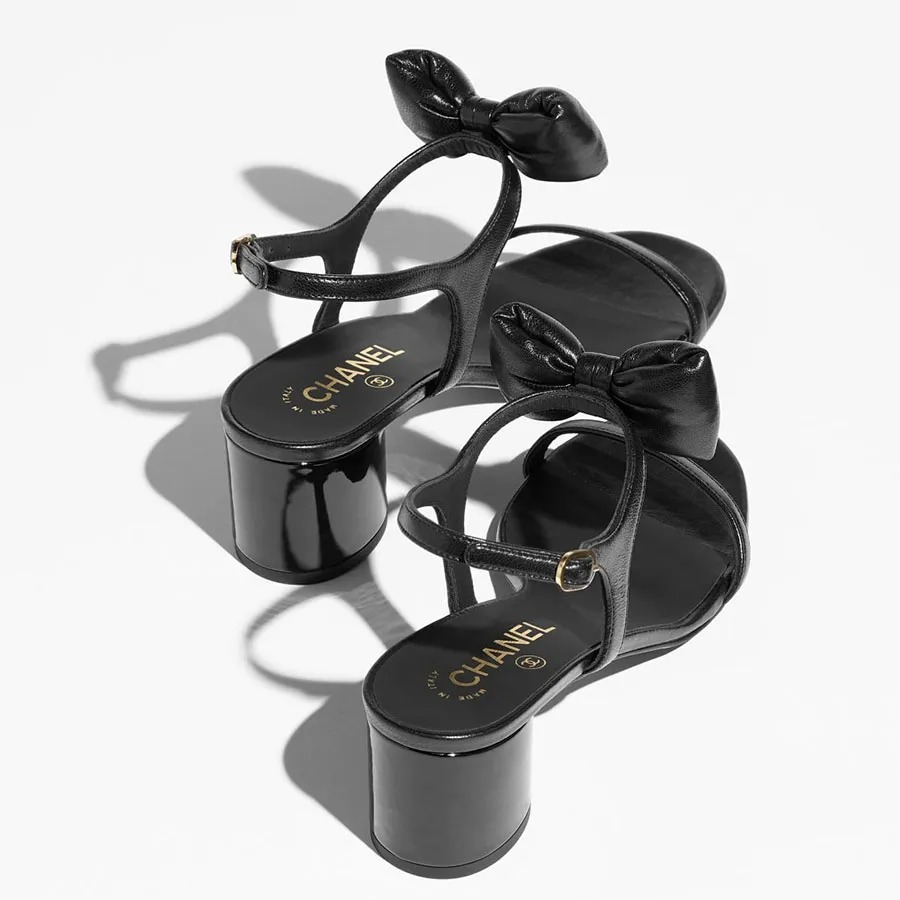 Ch**el Final Bow Sandals Black For Women