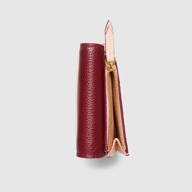 Gvc*1 Bi-Color GG Marmont Mini Wallet Rosso Ancora Red/Pink For Women 3.9in/10cm 837957 AAE5F 6259