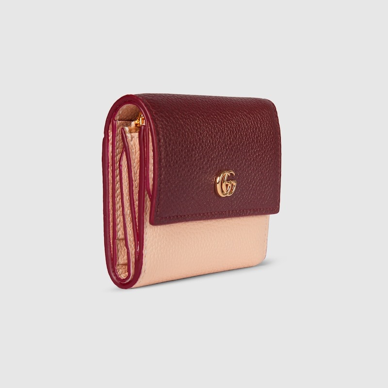 Gvc*1 Bi-Color GG Marmont Mini Wallet Rosso Ancora Red/Pink For Women 3.9in/10cm 837957 AAE5F 6259