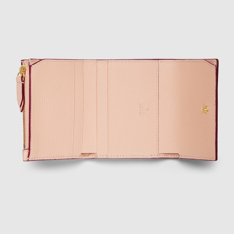 Gvc*1 Bi-Color GG Marmont Mini Wallet Rosso Ancora Red/Pink For Women 3.9in/10cm 837957 AAE5F 6259