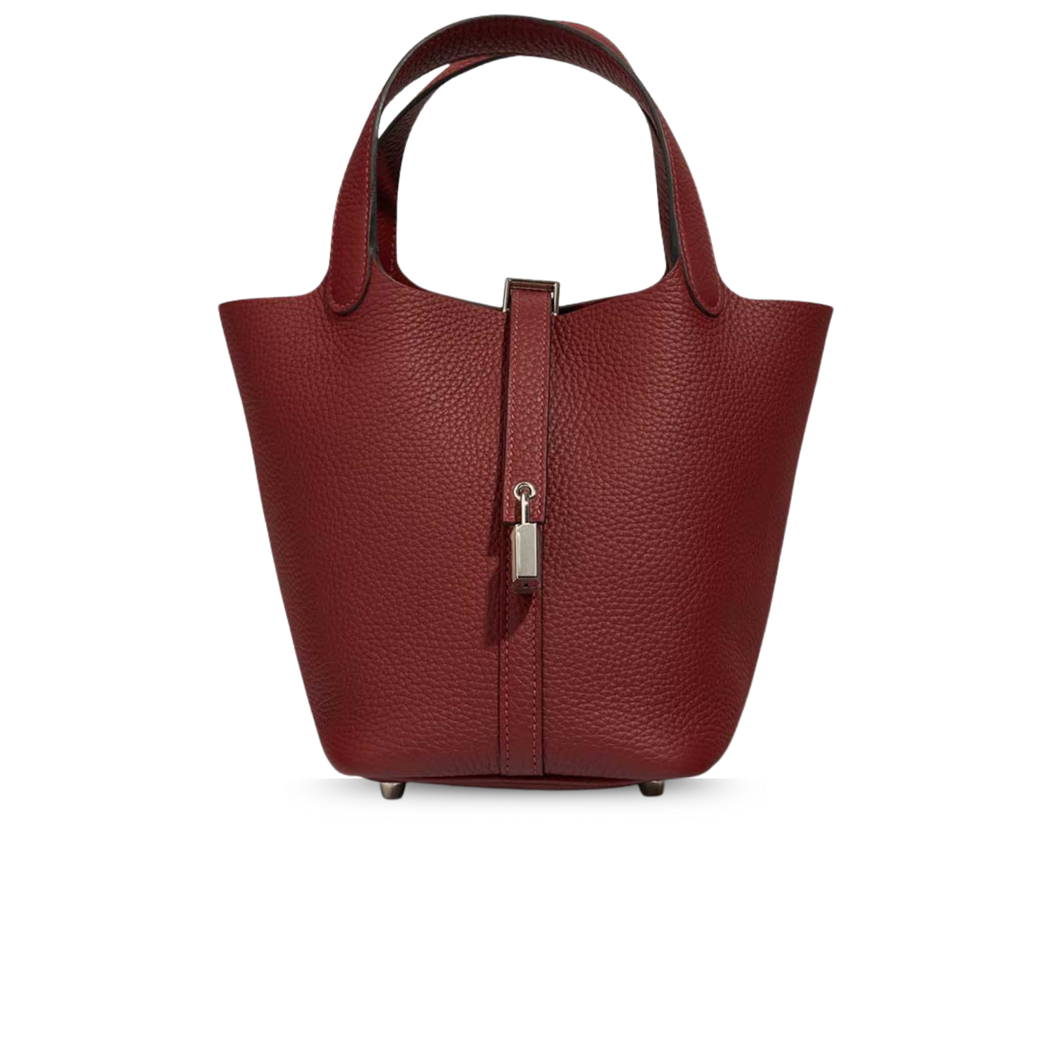 H**me5 Picotin 18 Taurillon Clémence Rouge H Red Palladium Hardware 7.1in/18cm For Women