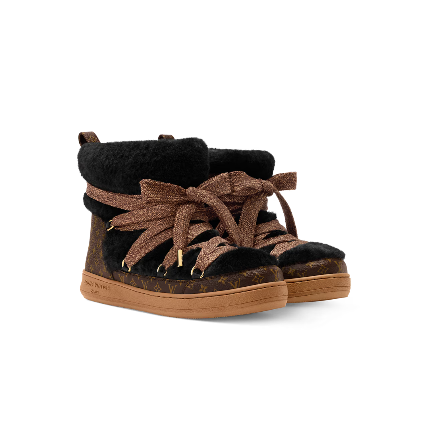 L0vis Vvtt0n LV Cloud Lace-Up Ankle Boots Sneaker Noir For Women 1AIV15