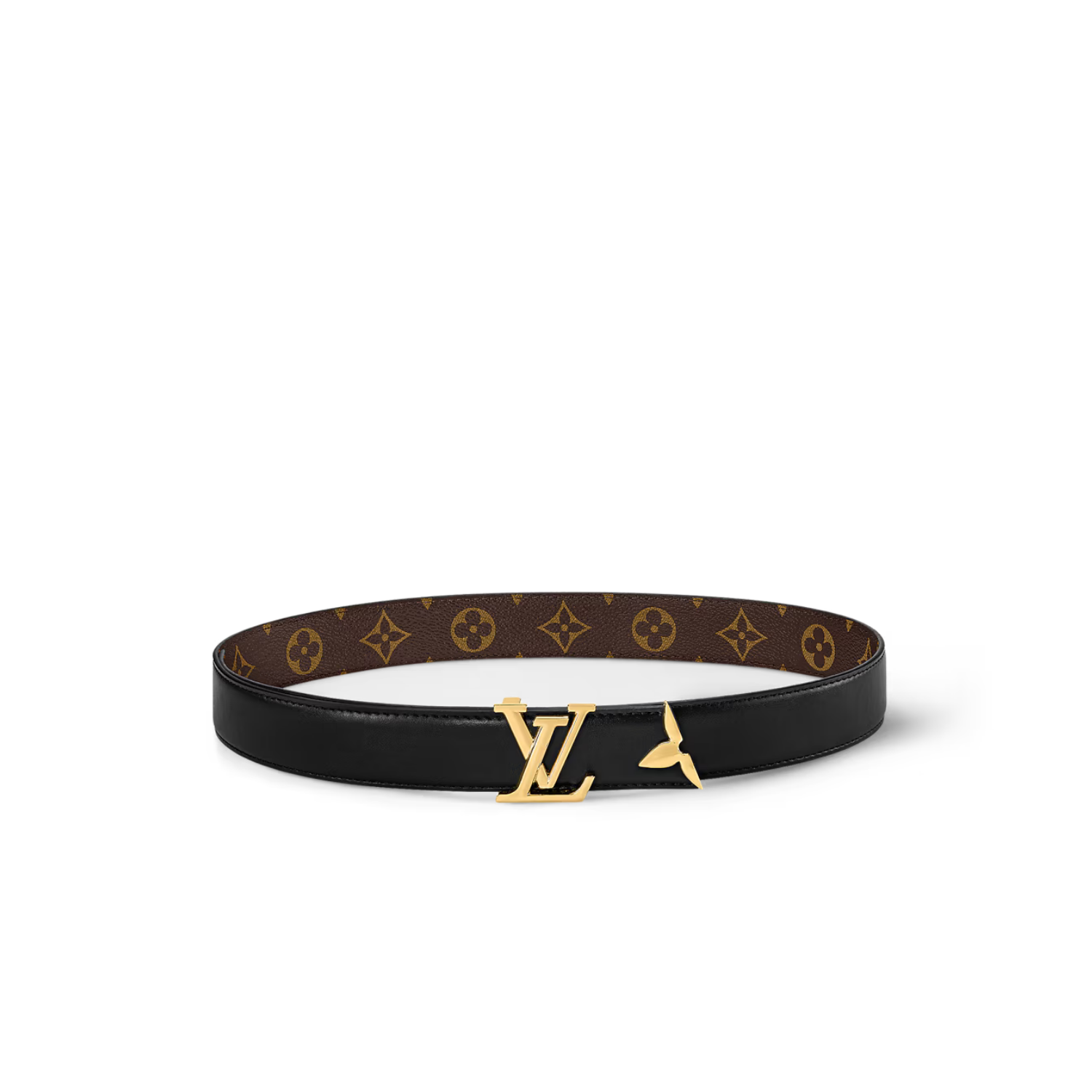 L0vis Vvtt0n Pretty LV 30mm Reversible Belt Black For Women M0699W