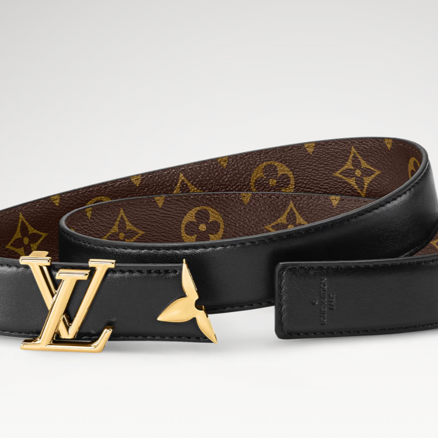 L0vis Vvtt0n Pretty LV 30mm Reversible Belt Black For Women M0699W