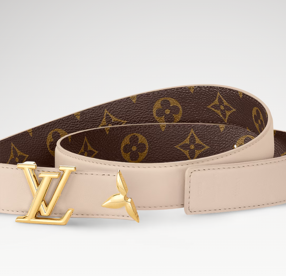 L0vis Vvtt0n Pretty LV 30mm Reversible Belt Beige For Women M8233W