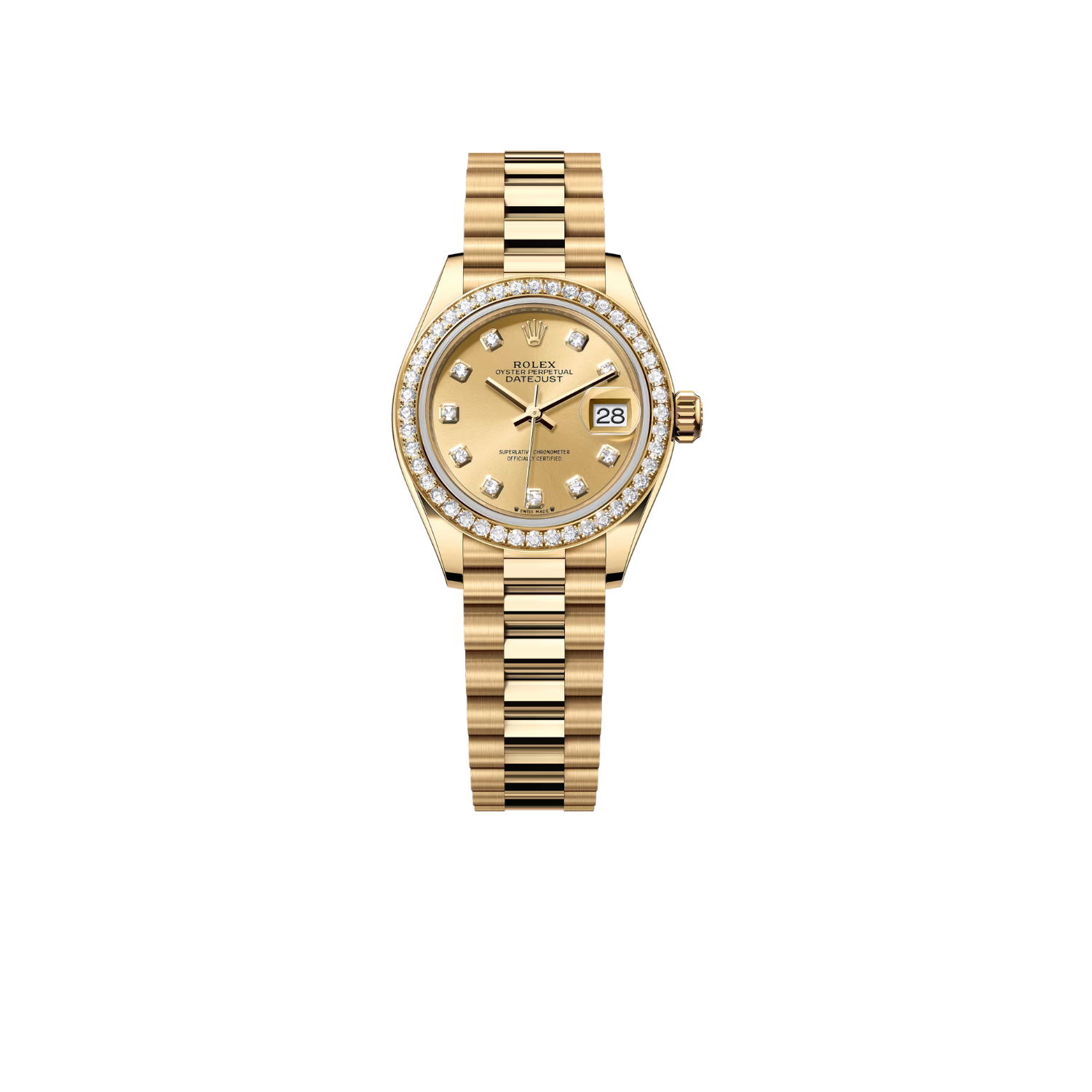 R01ex Lady-Datejust Watch Gold Toned Champagne Dial 28mm For Women M279138RBR-0023