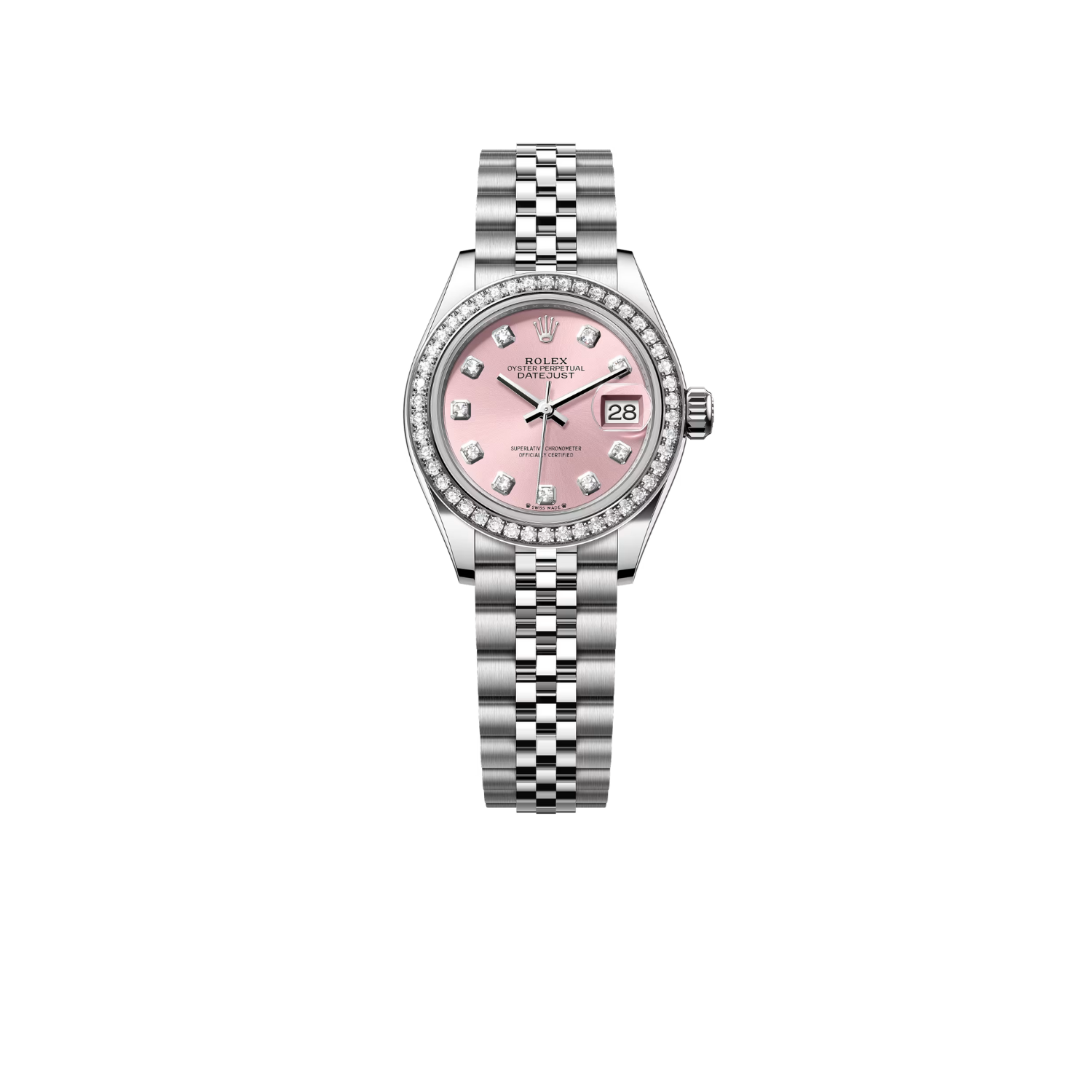 R01ex Lady-Datejust Watch Silver Toned Pink Dial 28mm For Women 279384RBR-0003
