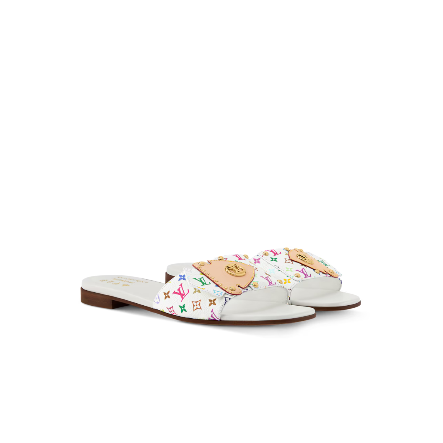 L0vis Vvtt0n LV x TM LV Frame Flat Mules White For Women 1AJJYL