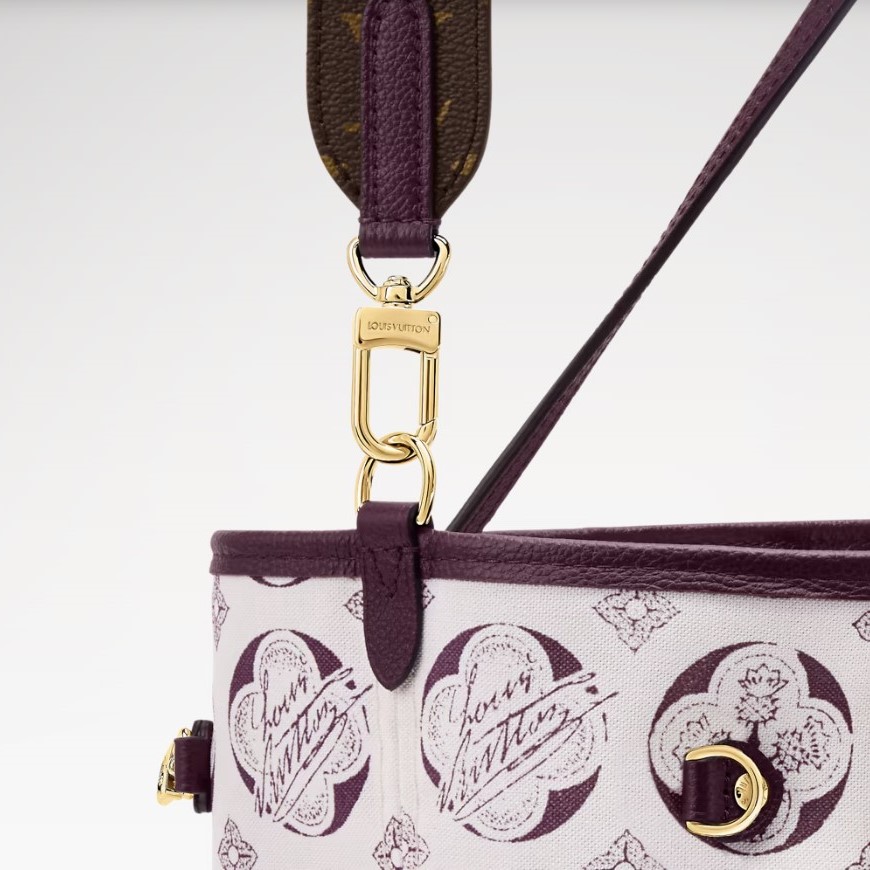 L0vis Vvtt0n Neverfull Inside Out MM Tote Bag 12.2in/ 31cm Monogram/ Purple Gold Hardware For Women M28377