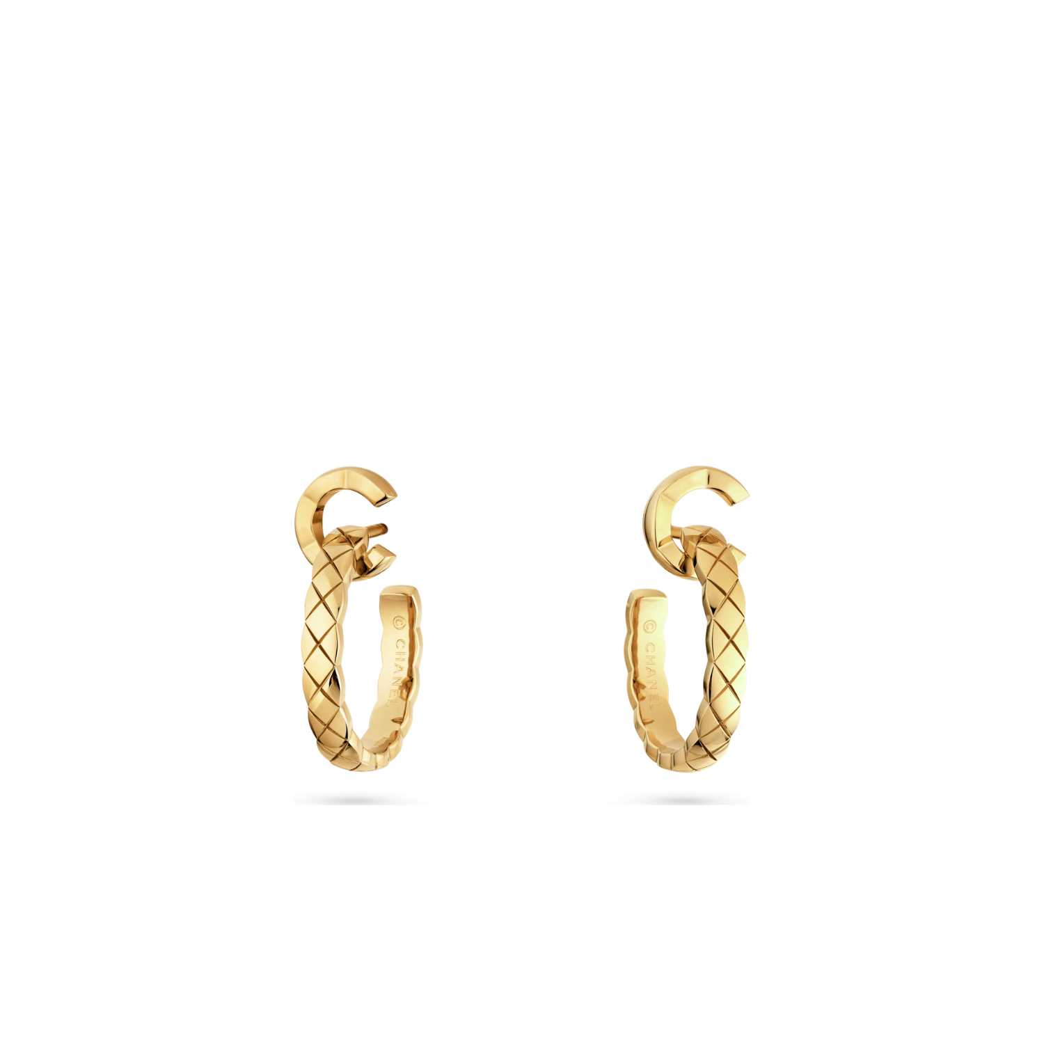 Ch**el Coco Hoops Gold Hardware For Women J13161