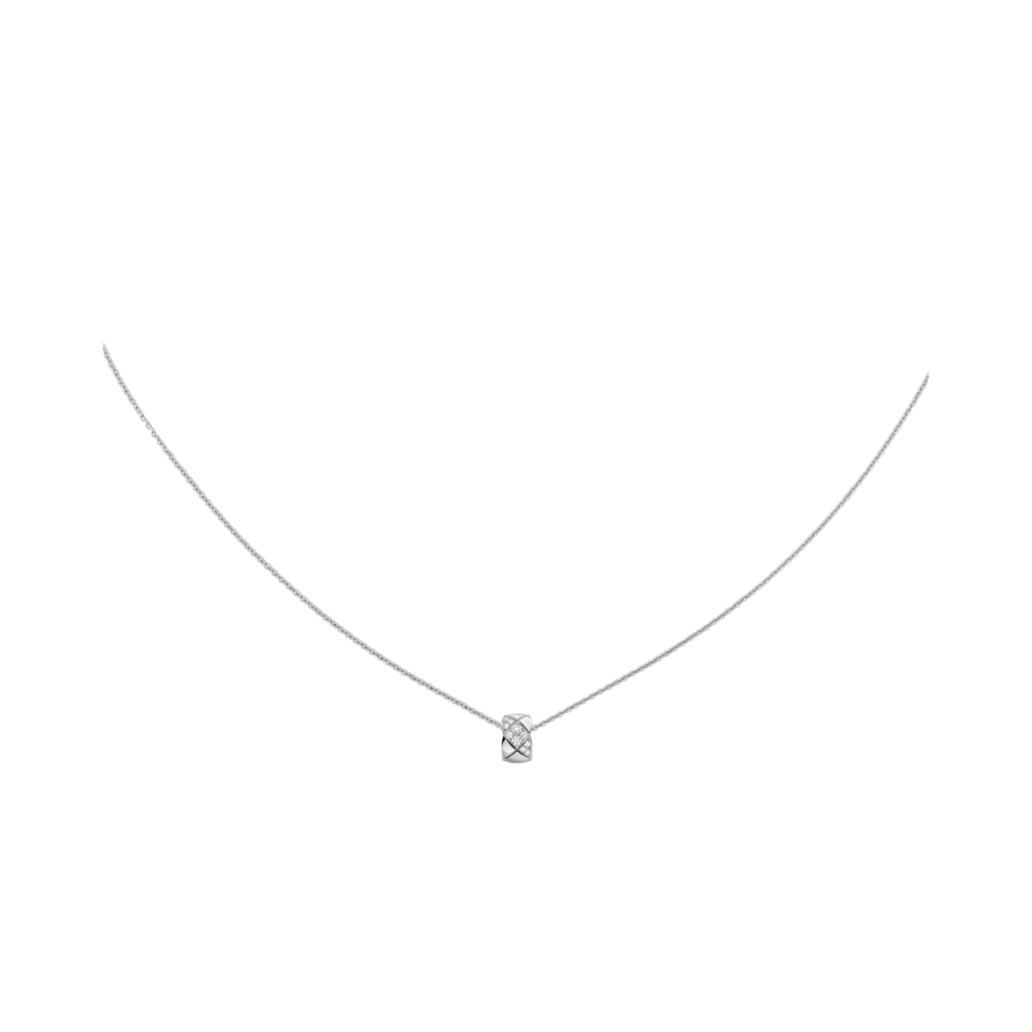 Ch**el Coco Crush Necklace Silver Hardware For Women J13701