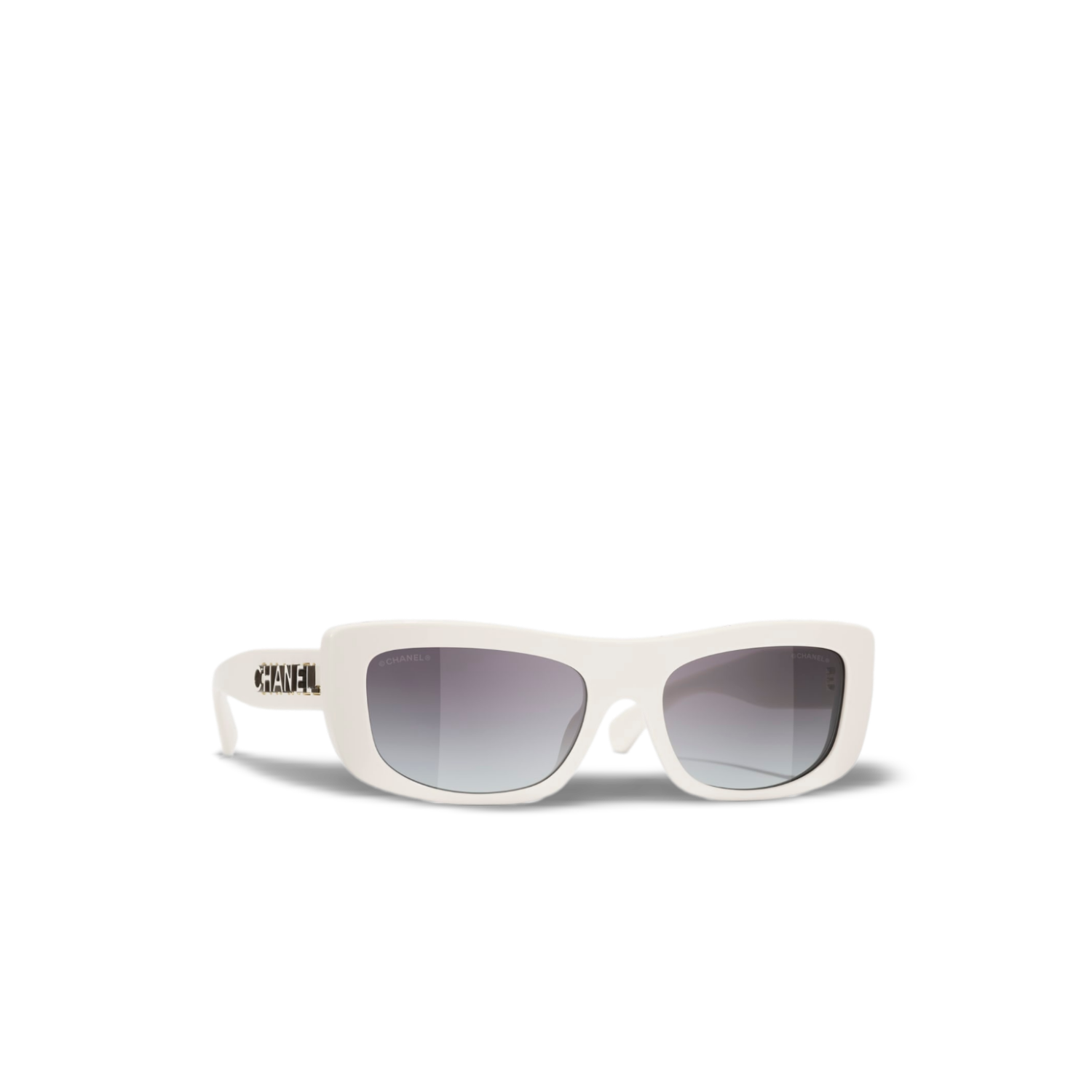 Ch**el Rectangle Sunglasses White For Women A71760 X08101 S2861