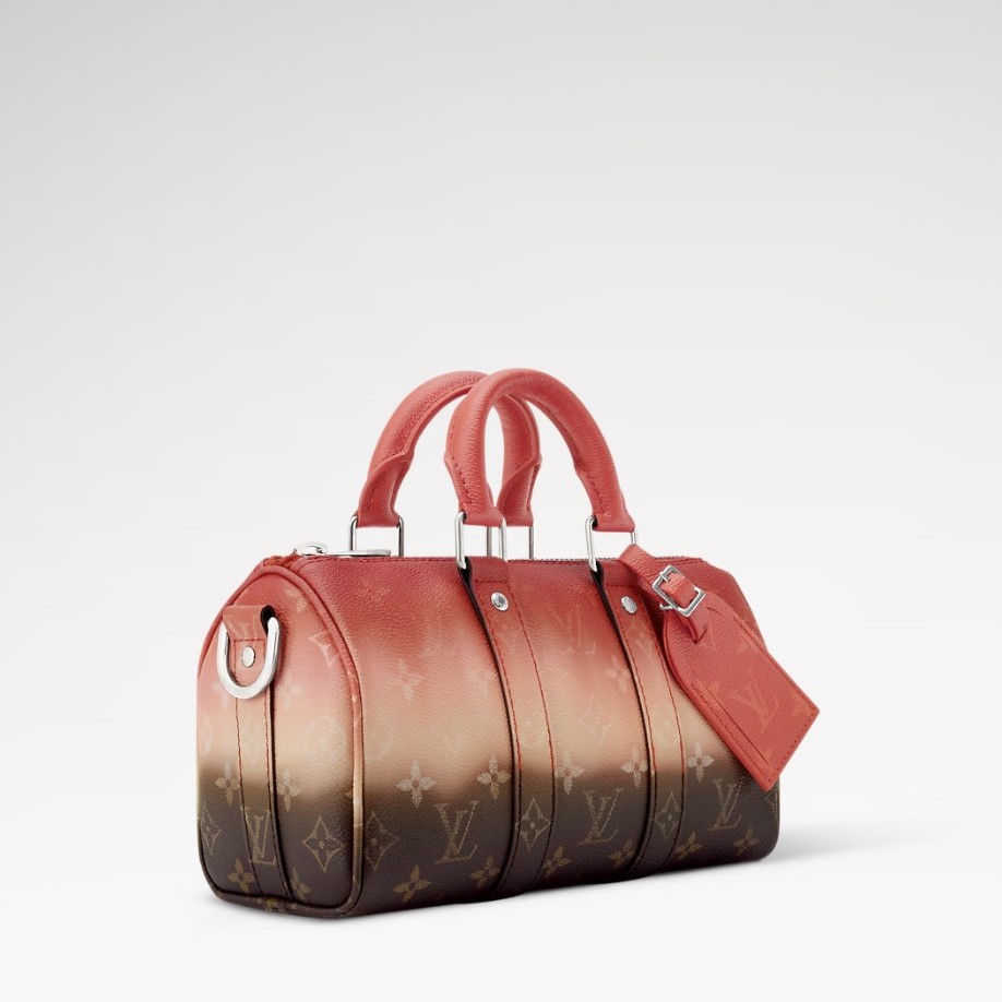 L0vis Vvtt0n Keepall Bandouliere 25 Travel Bag 9.8in/ 25cm Orange Silver Hardware For Men M28074