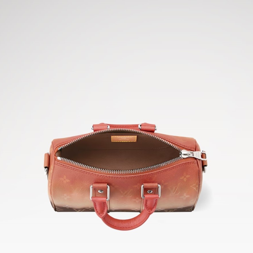 L0vis Vvtt0n Keepall Bandouliere 25 Travel Bag 9.8in/ 25cm Orange Silver Hardware For Men M28074