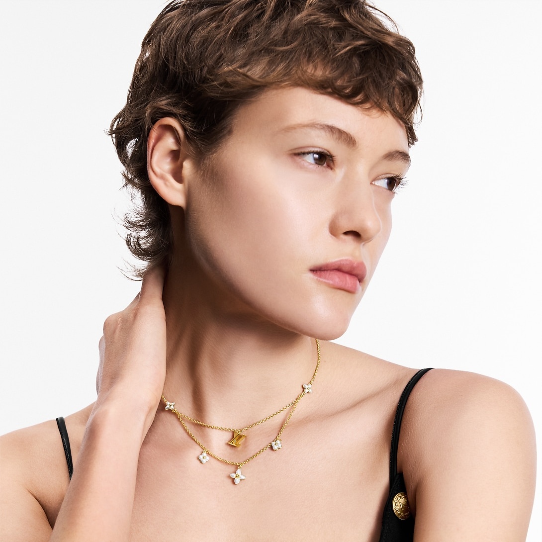 L0vis Vvtt0n LV Floragram Necklace White Gold Hardware For Women M00981