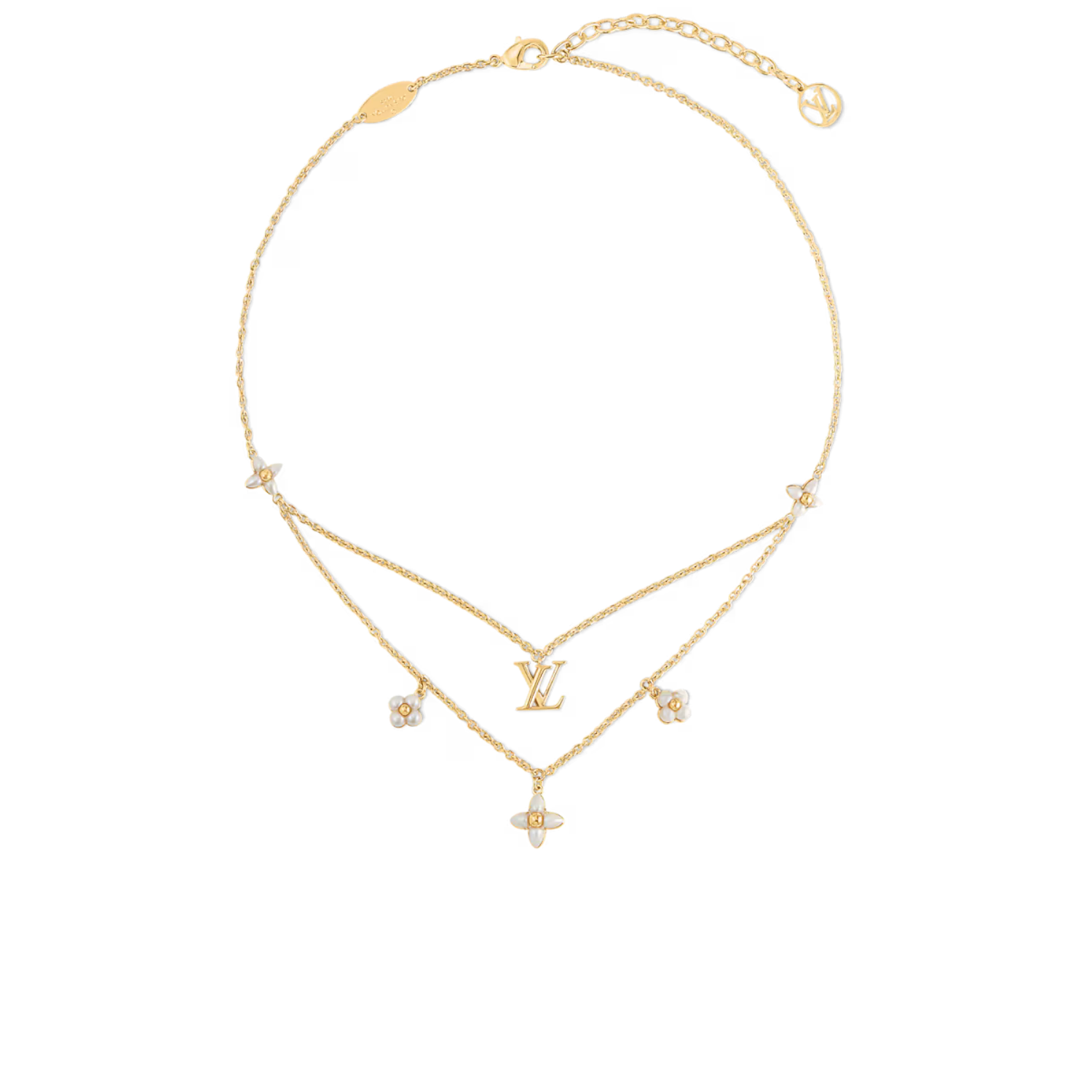 L0vis Vvtt0n LV Floragram Necklace White Gold Hardware For Women M00981