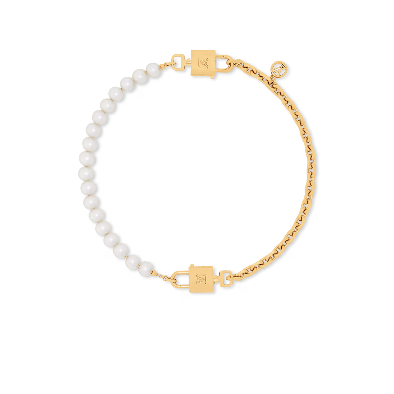 L0vis Vvtt0n Pearlock Necklace Gold Hardware For Women M02977