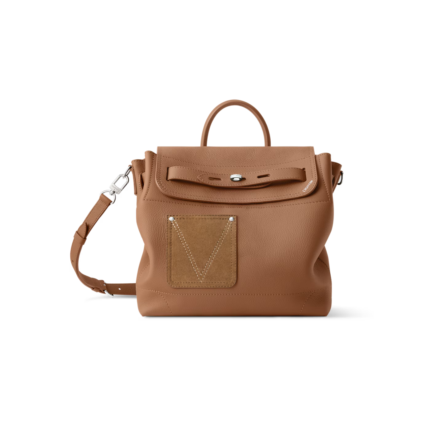 L0vis Vvtt0n Steamer 30 Top Handle Bag 12.6in/ 32cm Tan Silver Hardware For Men M26758