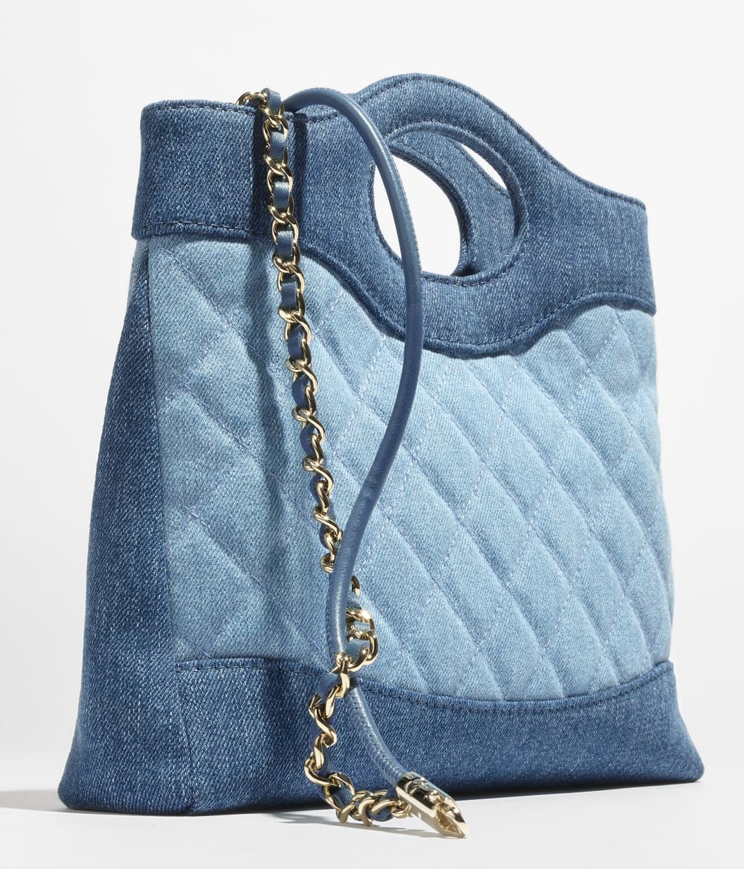 Ch**el 31 Shopping Mini Crossbody Bag 9.1in/ 23cm Blue Gold Hardware For Women AS4133-B23555-U7721