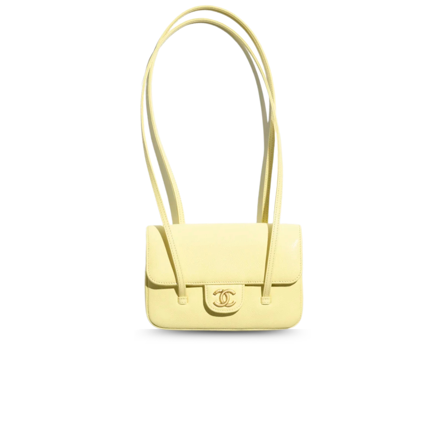 Ch**el Clutch With Leather Strap Shoulder Bag 6.7in/ 17cm Light Yellow Gold Hardware For Women AP5068-B23204-NAAUK