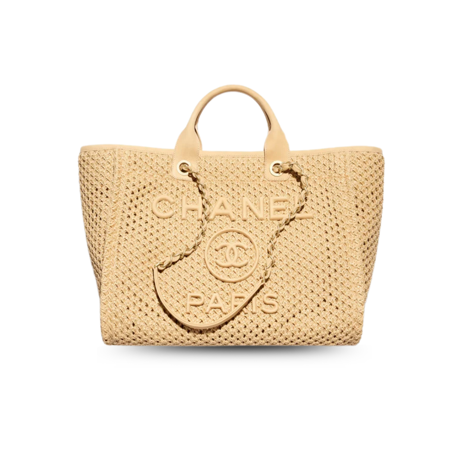 Ch**el Shopping Large Tote Bag 19.7in/ 50cm Beige Gold Hardware For Women A66941-B22709-U5346