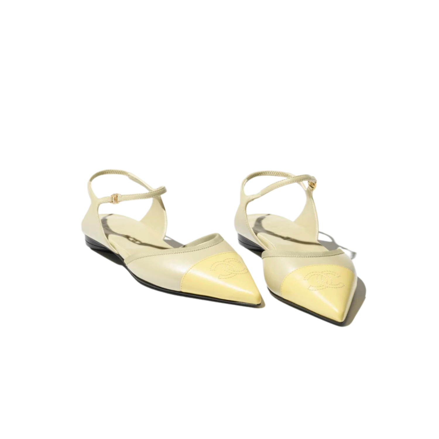 Ch**el Slingbacks Light Khaki/ Yellow For Women G47083-B23427-U7316