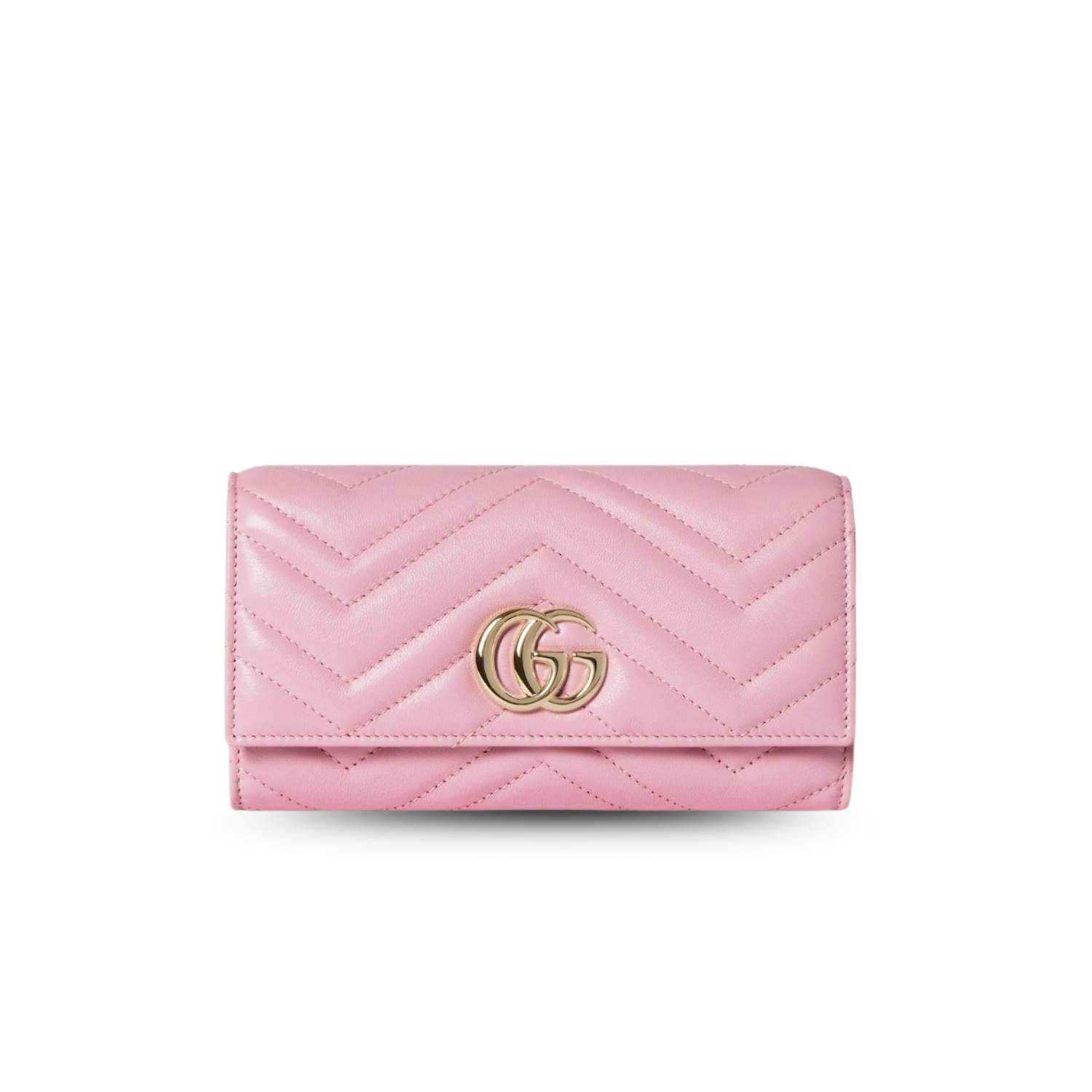 Gvc*1 GG Marmont Continental Wallet For Women 7.5in/ 19cm Light Pink Gold Hardware ‎443436 AAGJE 5825