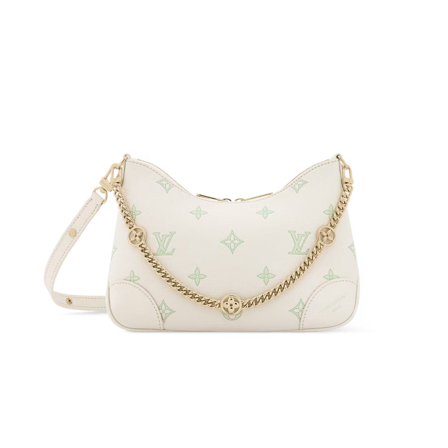 L0vis Vvtt0n Boulogne PM Crossboy Bag 10.2in/ 26cm Milky White/ Green Gold Hardware For Women M27571