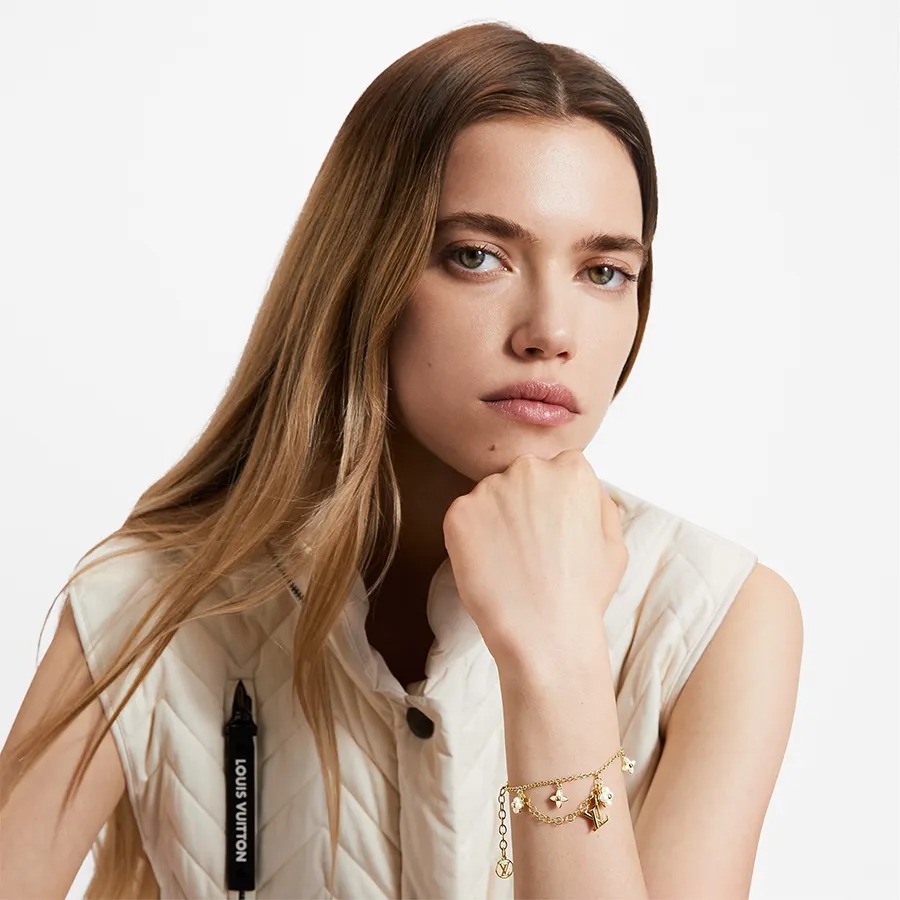 L0vis Vvtt0n LV Floragram Bracelet White Gold Hardware For Women M0940A