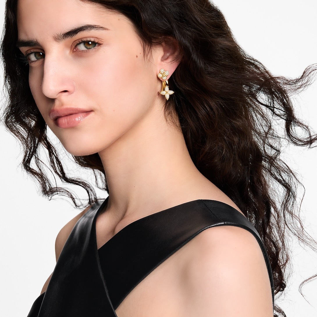 L0vis Vvtt0n LV Flower Comet Earrings Gold Hardware For Women M03520